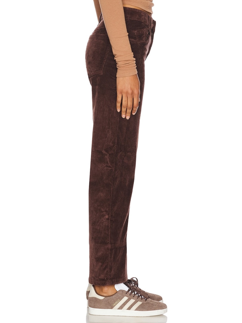 Free People x We The Free Risk Taker Cord Straight Leg in Chocolate Truffle - Picture 2 of 10